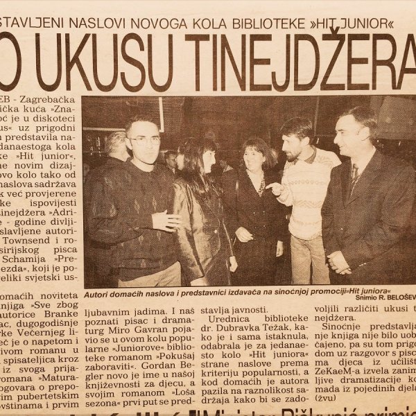 VECERNJI LIST izvještaj s predstavljanja novih naslova biblioteke Hit junior, 18 listopada 1996